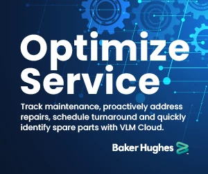 Baker Hughes Optimize Service banner - proactively manage valve maintenance with VLM Cloud