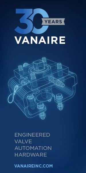 VanAire 30th anniversary ad - engineered valve automation hardware for industrial applications