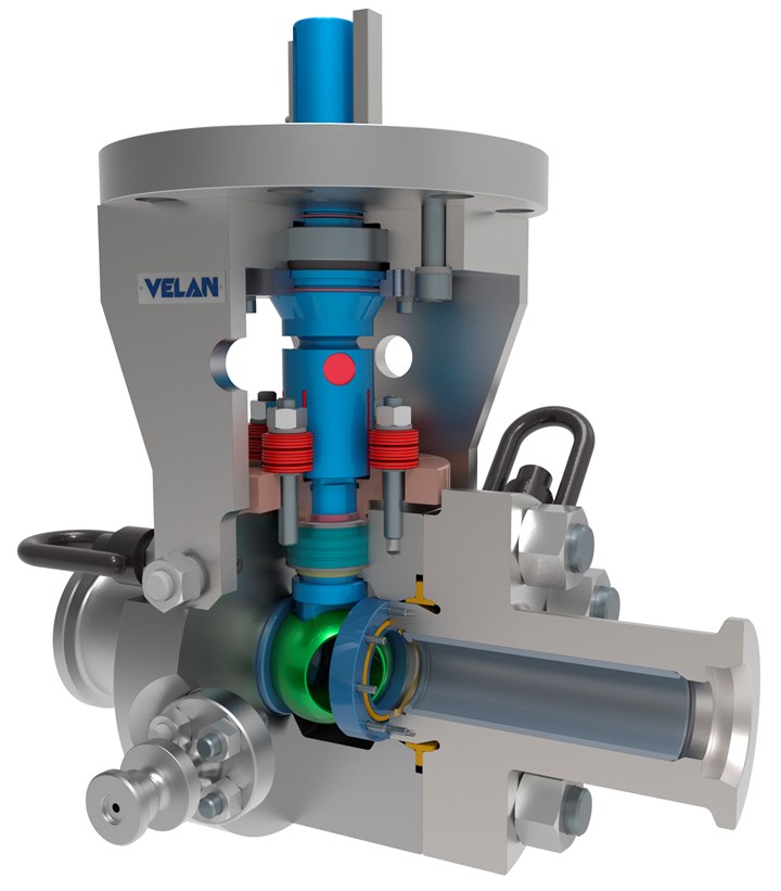 schematic of a valve for e-bed