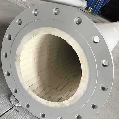 refractory bricks inside a pipe