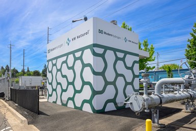Photo of Modern Hydrogen pyrolysis unit in place at NW Natural