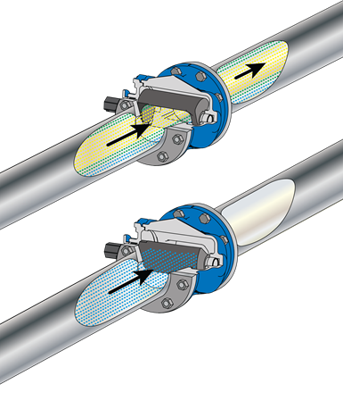 Figure 3: The eccentric plug has an offset profile which provides a full sealing surface but no obstruction to flow when the valve is in the open position.